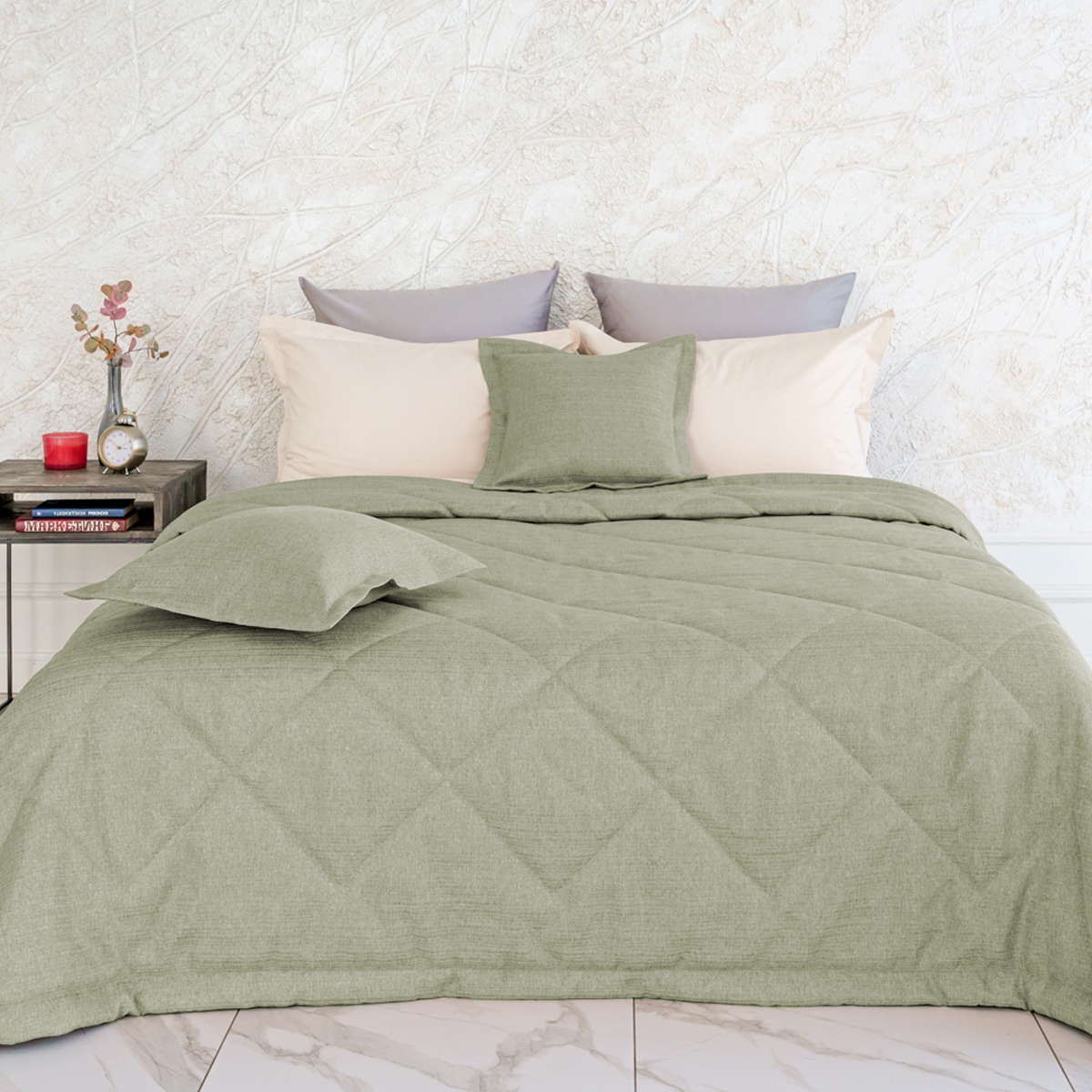 Покрывало | ПОКРЫВАЛО EVELYN ОЛИВКОВЫЙ