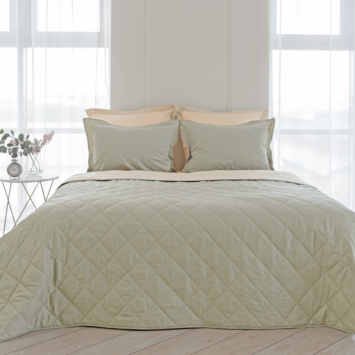 Покрывало хлопковое | ДВУСТОРОННЕЕ ХЛОПКОВОЕ ПОКРЫВАЛО ШАЛФЕЙ