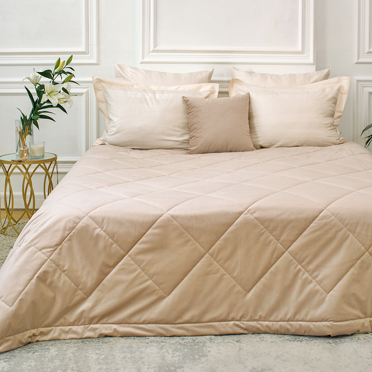 Покрывало | ЖОЗЕФИНА КРЕМОВО-РОЗОВЫЙ