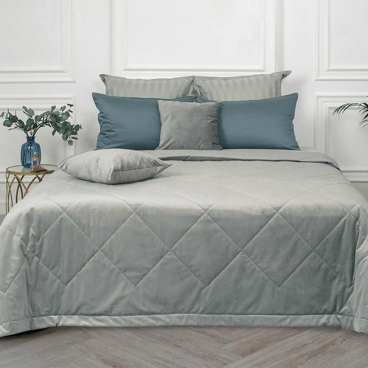 Покрывало | ПОКРЫВАЛО PALAZZO СЕРЫЙ АГАТ