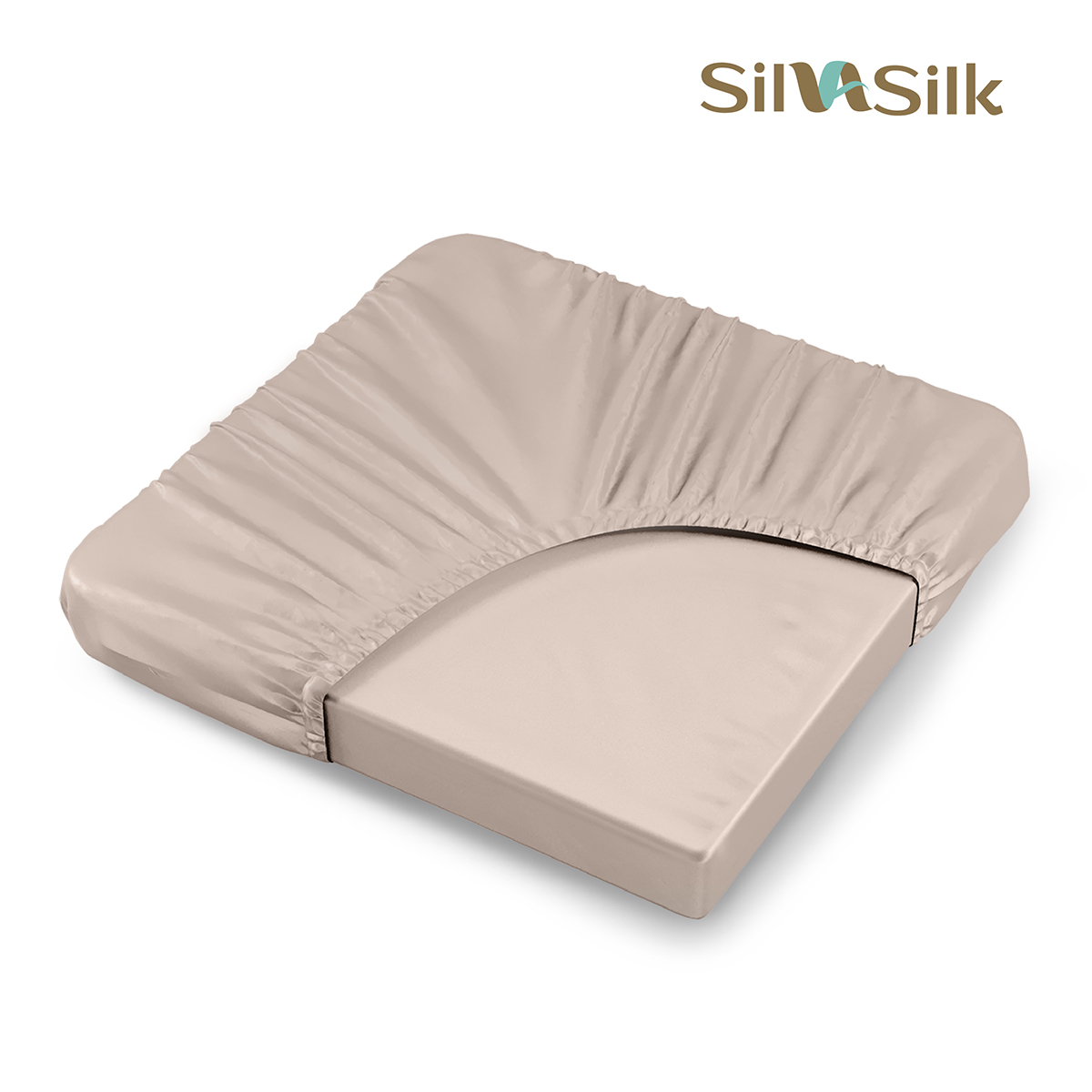 Простыня на резинке SilvaSilk | ПРОСТЫНЯ НА РЕЗИНКЕ SILVA SILK, 100% LYOCELL 310ТС, "ALMOND"